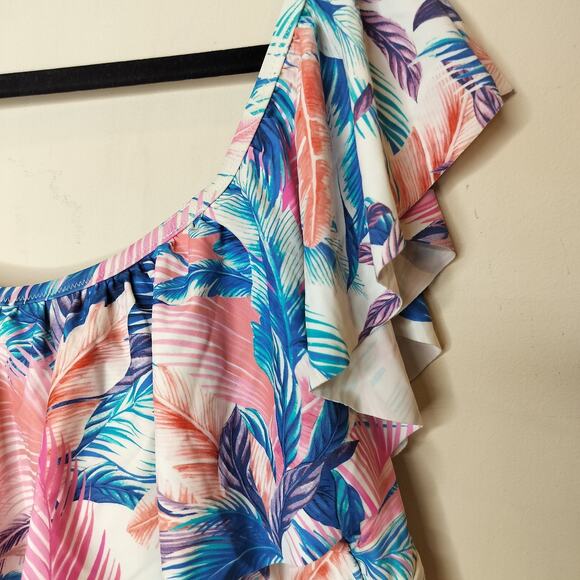 Raisins Curve Tankini Swim Top Floral Ruffled Soft Cup - Picture 5 of 10